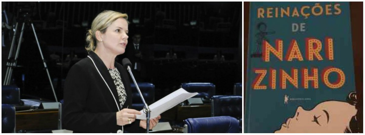 Ao receber a obra, a senadora do PT levou na esportiva: “A editora Globo presenteou os parlamentares com livros de Monteiro Lobato. Deram esse pra mim!”; "O apelido 'Narizinho' foi dado a Gleisi Hoffmann (PT-PR) por sites de extrema-direita e pela revista Veja, dona da Editora Abril, portanto concorrente da Globo nesse milionário negócio de livros didáticos para escolas públicas", lembra o jornalista Esmael Morais, em seu blog (Foto: Leonardo Lucena) Ao receber a obra, a senadora do PT levou na esportiva: “A editora Globo presenteou os parlamentares com livros de Monteiro Lobato. Deram esse pra mim!”; "O apelido 'Narizinho' foi dado a Gleisi Hoffmann (PT-PR) por sites de extrema-direita e pela revista Veja, dona da Editora Abril, portanto concorrente da Globo nesse milionário negócio de livros didáticos para escolas públicas", lembra o jornalista Esmael Morais, em seu blog