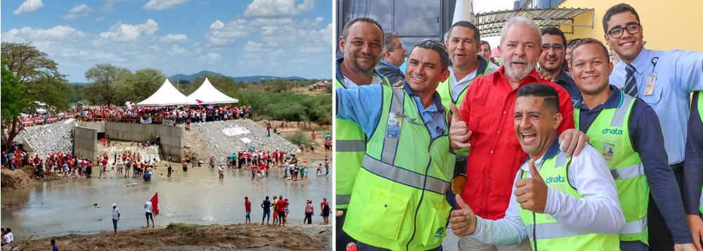 O ex-presidente Luiz Inácio Lula da Silva já chegou a Campina Grande (PB), de onde seguiu para Monteiro (PB), onde fará, nesta tarde, a inauguração popular da transposição do São Francisco; no local da cerimônia, uma multidão já se aglomera e se banha nas águas do novo Velho Chico; evento desta tarde, com a presença da presidente deposta Dilma Rousseff, do presidenciável Ciro Gomes e de quatro governadores marca o início da caminhada de Lula para tentar reconquistar o Palácio do Planalto (Foto: Leonardo Attuch) O ex-presidente Luiz Inácio Lula da Silva já chegou a Campina Grande (PB), de onde seguiu para Monteiro (PB), onde fará, nesta tarde, a inauguração popular da transposição do São Francisco; no local da cerimônia, uma multidão já se aglomera e se banha nas águas do novo Velho Chico; evento desta tarde, com a presença da presidente deposta Dilma Rousseff, do presidenciável Ciro Gomes e de quatro governadores marca o início da caminhada de Lula para tentar reconquistar o Palácio do Planalto