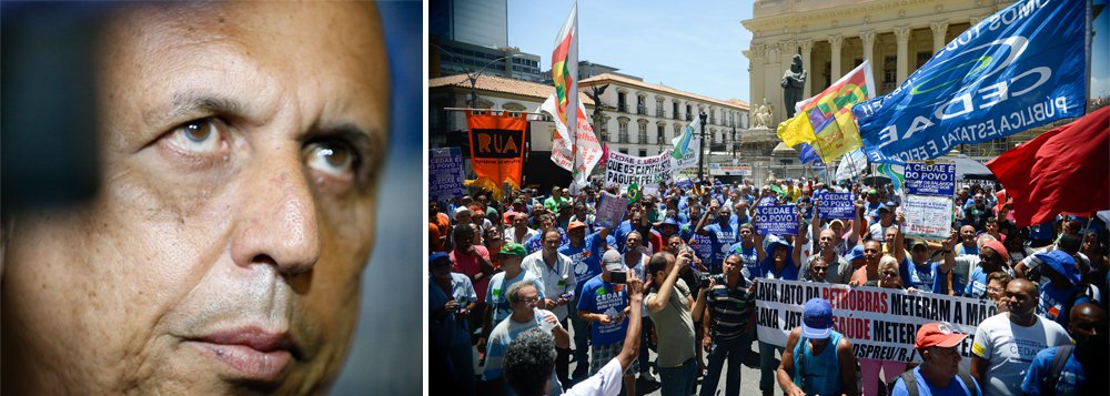 A Companhia Estadual de Águas e Esgotos (Cedae) terá seu primeiro lote de ações leiloado nesta sexta-feira (27); valor exigido para que a empresa seja privatizada não chega a 9% dos seus ativos reais; informação divulgada pelos jornalistas Pedro Zambarda e Renato Bazan (da CTB) consta nos documentos distribuídos pelo Sindicato dos Trabalhadores nas Empresas de Saneamento Básico do Rio (SINTSAMA-RJ); documento mostra de forma detalhada, todo o patrimônio da estatal, e estipula o valor de R$ 36 bilhões, além de R$ 2 bilhões em restituições tributárias devidas pelo governo federal; governo Pezão, no entanto, pretende negociar os papéis da estatal por apenas R$ 3,4 bilhões (Foto: Aquiles Lins) A Companhia Estadual de Águas e Esgotos (Cedae) terá seu primeiro lote de ações leiloado nesta sexta-feira (27); valor exigido para que a empresa seja privatizada não chega a 9% dos seus ativos reais; informação divulgada pelos jornalistas Pedro Zambarda e Renato Bazan (da CTB) consta nos documentos distribuídos pelo Sindicato dos Trabalhadores nas Empresas de Saneamento Básico do Rio (SINTSAMA-RJ); documento mostra de forma detalhada, todo o patrimônio da estatal, e estipula o valor de R$ 36 bilhões, além de R$ 2 bilhões em restituições tributárias devidas pelo governo federal; governo Pezão, no entanto, pretende negociar os papéis da estatal por apenas R$ 3,4 bilhões
