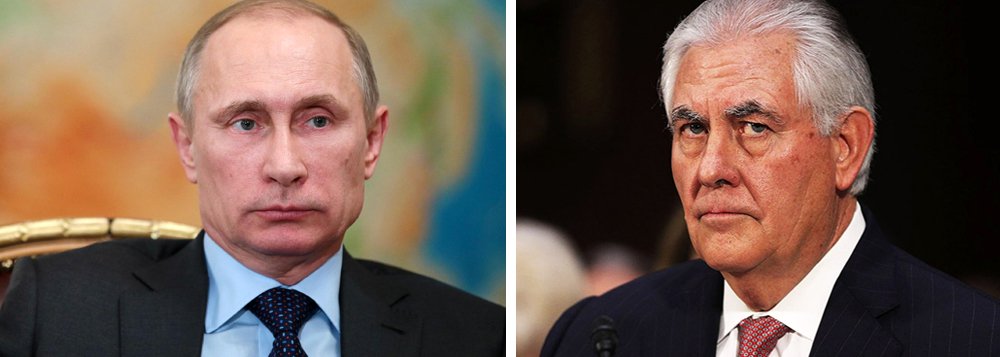 Kremlin comunicou que o secretário de Estado norte-americano, Rex Tillerson, não irá se encontrar com o presidente da Rússia, Vladimir Putin, quando visitar Moscou na quarta-feira, uma medida que pode sinalizar tensões resultantes de um ataque dos Estados Unidos com mísseis a uma base aérea da Síria na semana passada; "Não anunciamos quaisquer reuniões deste tipo, e neste momento não há nenhuma reunião com Tillerson no diário do presidente", disse o porta-voz de Putin, Dmitry PeskovPeskov (Foto: Paulo Emílio) Kremlin comunicou que o secretário de Estado norte-americano, Rex Tillerson, não irá se encontrar com o presidente da Rússia, Vladimir Putin, quando visitar Moscou na quarta-feira, uma medida que pode sinalizar tensões resultantes de um ataque dos Estados Unidos com mísseis a uma base aérea da Síria na semana passada; "Não anunciamos quaisquer reuniões deste tipo, e neste momento não há nenhuma reunião com Tillerson no diário do presidente", disse o porta-voz de Putin, Dmitry PeskovPeskov