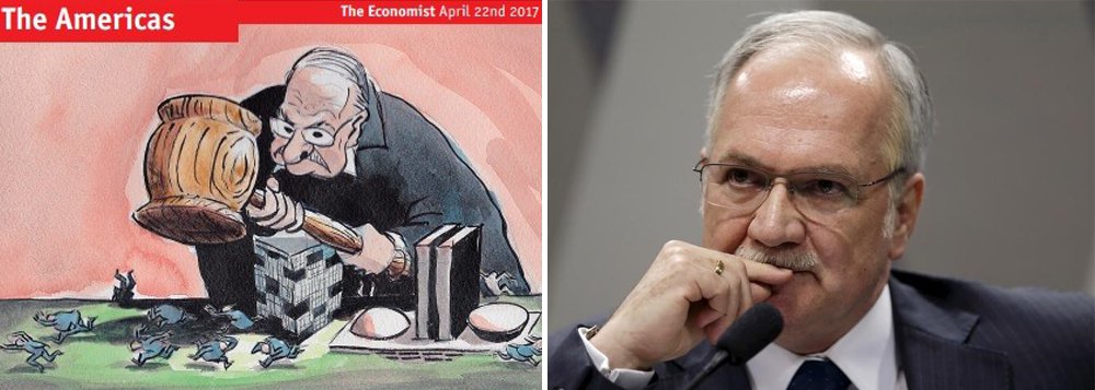 Reportagem de duas páginas da revista britânica sobre a 'lista de Fachin' compara a delação da Odebrecht à "força de um lançamento do Netflix"; "Temer está se esforçando para projetar um ar de normalidade", diz o texto; publicação demonstra não acreditar que haja novos protestos da população contra os novos escândalos, como aconteceu em 2013; "Temer tem sorte que os eleitores estejam com uma postura mais cínica do que incendiária", diz a reportagem (Foto: Gisele Federicce) Reportagem de duas páginas da revista britânica sobre a 'lista de Fachin' compara a delação da Odebrecht à "força de um lançamento do Netflix"; "Temer está se esforçando para projetar um ar de normalidade", diz o texto; publicação demonstra não acreditar que haja novos protestos da população contra os novos escândalos, como aconteceu em 2013; "Temer tem sorte que os eleitores estejam com uma postura mais cínica do que incendiária", diz a reportagem