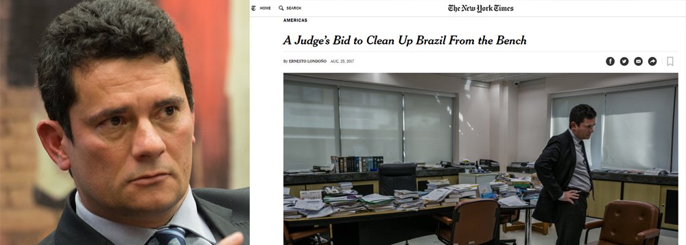 O juiz Sergio Moro disse ao jornal New York Times, em entrevista publicada no último dia 25, que não se arrepende de ter vazado à imprensa o grampo de conversa entre Dilma Rousseff e Lula sobre o termo de posse na Casa Civil. O episódio ocorreu às vésperas da votação do impeachment na Câmara e ajudou a fomentar a tempestade perfeita contra a presidente reeleita em 2014, contribuindo para sua queda e a ascensão de Michel Temer, hoje denunciado por corrupção; Moro chegou a ser repreendido pelo ex-ministro Teori Zavascki à época; leia reportagem do jornal GGN (Foto: Leonardo Attuch) O juiz Sergio Moro disse ao jornal New York Times, em entrevista publicada no último dia 25, que não se arrepende de ter vazado à imprensa o grampo de conversa entre Dilma Rousseff e Lula sobre o termo de posse na Casa Civil. O episódio ocorreu às vésperas da votação do impeachment na Câmara e ajudou a fomentar a tempestade perfeita contra a presidente reeleita em 2014, contribuindo para sua queda e a ascensão de Michel Temer, hoje denunciado por corrupção; Moro chegou a ser repreendido pelo ex-ministro Teori Zavascki à época; leia reportagem do jornal GGN