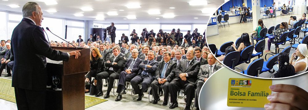 Programas criados pelo governo Temer podem perdoar dívidas tributárias de R$ 78 bilhões do empresariado, enquanto outras medidas restringem acesso a benefícios da população como auxílio-doença, o programa Bolsa Família e até a redução do salário mínimo; o montante perdoado corresponde a uma arrecadação potencial que une pagamentos de juros, multas e encargos de dívidas de empresas, Estados e municípios; benefícios foram concedidos aos devedores poucos meses antes de a equipe econômica de Temer anunciar a revisão da meta fiscal para um rombo de R$ 159 bilhões (Foto: Gisele Federicce) Programas criados pelo governo Temer podem perdoar dívidas tributárias de R$ 78 bilhões do empresariado, enquanto outras medidas restringem acesso a benefícios da população como auxílio-doença, o programa Bolsa Família e até a redução do salário mínimo; o montante perdoado corresponde a uma arrecadação potencial que une pagamentos de juros, multas e encargos de dívidas de empresas, Estados e municípios; benefícios foram concedidos aos devedores poucos meses antes de a equipe econômica de Temer anunciar a revisão da meta fiscal para um rombo de R$ 159 bilhões