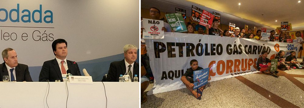 Do montante, 95% foi arrecadado em lances por blocos na Bacia de Campos, feitos por Petrobras e Exxon Mobil; a Exxon, maior petroleira listada do mundo, entrou sozinha em dois blocos de Campos; os grandes lances realizados, em uma área em que a Petrobras detém elevado conhecimento, estariam ligados à possibilidade de ali existirem as produtivas reservas do pré-sal, ainda que o leilão desta quarta-feira não tenha tido como foco esse polígono; leilão foi marcado por protestos (Foto: Gisele Federicce) Do montante, 95% foi arrecadado em lances por blocos na Bacia de Campos, feitos por Petrobras e Exxon Mobil; a Exxon, maior petroleira listada do mundo, entrou sozinha em dois blocos de Campos; os grandes lances realizados, em uma área em que a Petrobras detém elevado conhecimento, estariam ligados à possibilidade de ali existirem as produtivas reservas do pré-sal, ainda que o leilão desta quarta-feira não tenha tido como foco esse polígono; leilão foi marcado por protestos