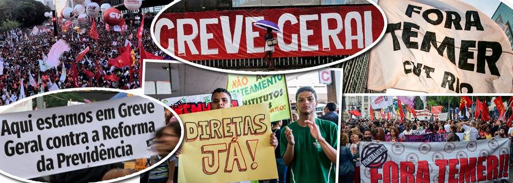 Sessenta dias depois que o Brasil paralisou na maior greve geral da história recente, os trabalhadores voltarão a cruzar os braços pela saída imediata de Michel Temer, investigado e prestes a ser denunciado à Justiça por corrupção, organização criminosa e obstrução da Justiça, e pela suspensão de suas reformas que retiram direitos dos trabalhadores; principais centrais sindicais aprovaram nesta segunda-feira, 5, data da nova greve geral; antes, no dia 20, as entidades planejam organizar um "esquenta", com paralisações e atos nas principais cidades. Todo o calendário depende do andamento das reformas no Congresso – e também passará por assembleias das categorias; sindicalistas devem se concentrar em Brasília nesta terça-feira, 6, quando o Senado deve votar a reforma trabalhista (Foto: Aquiles Lins) Sessenta dias depois que o Brasil paralisou na maior greve geral da história recente, os trabalhadores voltarão a cruzar os braços pela saída imediata de Michel Temer, investigado e prestes a ser denunciado à Justiça por corrupção, organização criminosa e obstrução da Justiça, e pela suspensão de suas reformas que retiram direitos dos trabalhadores; principais centrais sindicais aprovaram nesta segunda-feira, 5, data da nova greve geral; antes, no dia 20, as entidades planejam organizar um "esquenta", com paralisações e atos nas principais cidades. Todo o calendário depende do andamento das reformas no Congresso – e também passará por assembleias das categorias; sindicalistas devem se concentrar em Brasília nesta terça-feira, 6, quando o Senado deve votar a reforma trabalhista
