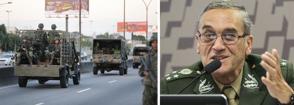 As ações de segurança do Exército no Rio de Janeiro foram paralisadas em razão de um calote do governo federal, que não quitou os gastos com as operações; “Conduzo seguidas reuniões sobre a gestão dos cortes orçamentários impostos ao @exercitooficial. Fazemos nosso dever de casa, mas há limites”, postou no seu twitter o general Villas Boas, comandante das Forças Armadas; o emprego das Forças Armadas em novas operações no Rio foi decidido em julho passado, devido ao recrudescimento da violência no estado, com aumento dos casos de roubos de carga e conflitos em comunidades entre facções rivais e a polícia, em meio a grave crise financeira do Rio (Foto: Leonardo Attuch) As ações de segurança do Exército no Rio de Janeiro foram paralisadas em razão de um calote do governo federal, que não quitou os gastos com as operações; “Conduzo seguidas reuniões sobre a gestão dos cortes orçamentários impostos ao @exercitooficial. Fazemos nosso dever de casa, mas há limites”, postou no seu twitter o general Villas Boas, comandante das Forças Armadas; o emprego das Forças Armadas em novas operações no Rio foi decidido em julho passado, devido ao recrudescimento da violência no estado, com aumento dos casos de roubos de carga e conflitos em comunidades entre facções rivais e a polícia, em meio a grave crise financeira do Rio