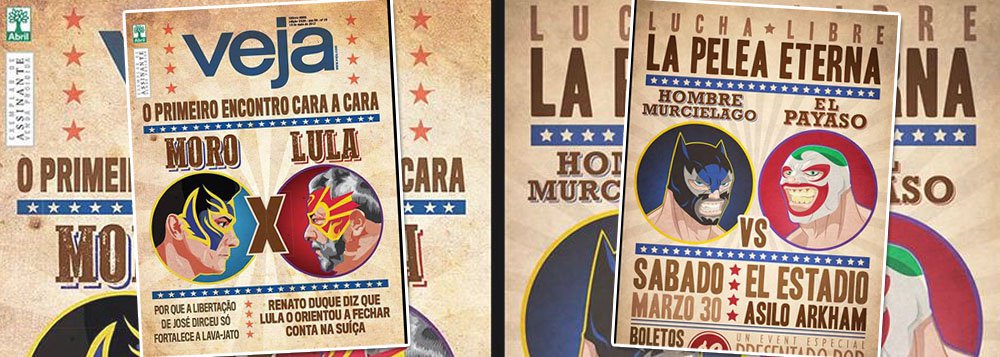 Jornalista Pedro Zambarda afirma, texto no Diário do Centro do Mundo, que "a capa da revista Veja desta semana com Lula versus Moro é plágio de trabalho dos ilustradores norte-americanos The Ninjabot"; "Participantes de feiras consagradas como a San Diego Comic-Con, eles fizeram cartazes de heróis dos quadrinhos que foram chupados pela semanal da editora Abril", diz (Foto: Gisele Federicce) Jornalista Pedro Zambarda afirma, texto no Diário do Centro do Mundo, que "a capa da revista Veja desta semana com Lula versus Moro é plágio de trabalho dos ilustradores norte-americanos The Ninjabot"; "Participantes de feiras consagradas como a San Diego Comic-Con, eles fizeram cartazes de heróis dos quadrinhos que foram chupados pela semanal da editora Abril", diz