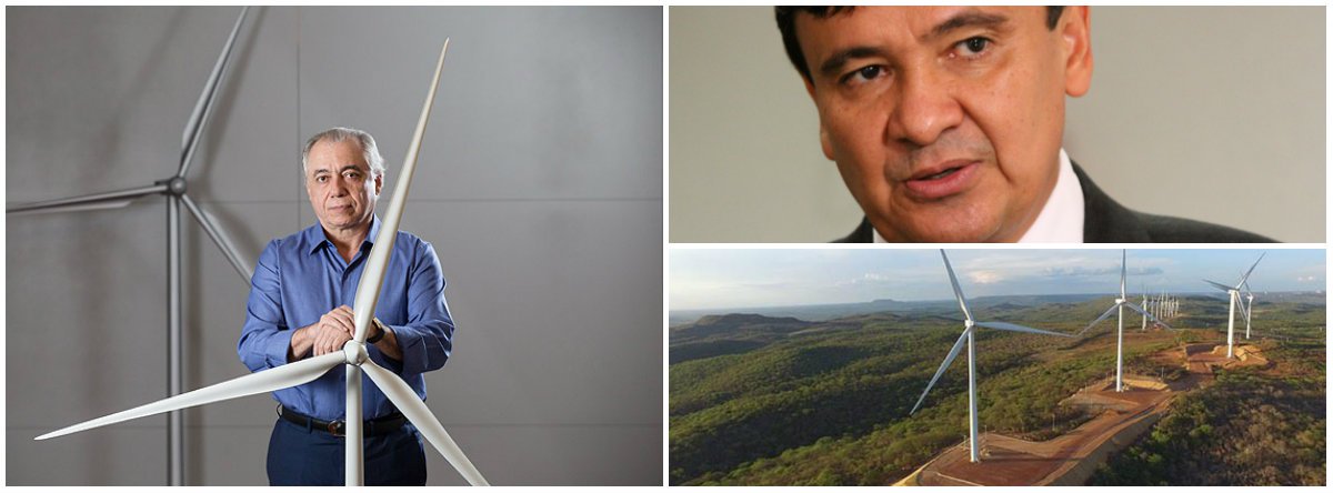 Quem afirma é o presidente da Casa dos Ventos, Mário Araripe, que, em agenda na região da Chapada do Araripe, participou junto com governador do Piauí, Wellington Dias, da inauguração do Complexo Ventos do Araripe III, entre Simões (PI) e Araripina (PE); o projeto, de R$ 1,8 bilhão, conta com a instalação de 156 turbinas distribuídas em mais de 87 mil hectares e 300 km de linhas de transmissão se configura como o maior complexo eólico do País; de acordo com o governador Wellington Dias, o complexo vai gerar energia equivalente a uma vez e meia o que geramos lá na hidroelétrica de Boa Esperança" (Foto: Leonardo Lucena) Quem afirma é o presidente da Casa dos Ventos, Mário Araripe, que, em agenda na região da Chapada do Araripe, participou junto com governador do Piauí, Wellington Dias, da inauguração do Complexo Ventos do Araripe III, entre Simões (PI) e Araripina (PE); o projeto, de R$ 1,8 bilhão, conta com a instalação de 156 turbinas distribuídas em mais de 87 mil hectares e 300 km de linhas de transmissão se configura como o maior complexo eólico do País; de acordo com o governador Wellington Dias, o complexo vai gerar energia equivalente a uma vez e meia o que geramos lá na hidroelétrica de Boa Esperança"