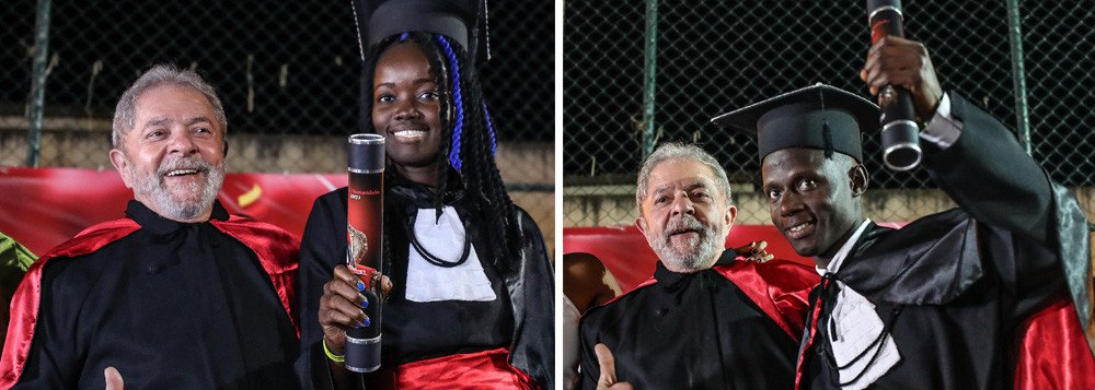 A professora Celi Taffarel, do Departamento de Educação da Universidade Federal da Bahia (UFBA), afirmou sentir a dor dos povos escravizados na África e conduzidos coercitivamente para as Américas para executarem trabalhos forçados; "Sinto em mim o ódio das elites, da burguesia, dos capitalistas, dos imperialistas, que agora no Brasil, estão agindo de maneira brutal destruindo a soberania brasileira, retirando direitos e conquistas históricas dos trabalhadores, destruindo possibilidades mínimas de manutenção da vida com dignidade"; "Lula presidente com constituinte para realizar reformas necessárias para garantir as reivndicações dos trabalhadores" (Foto: Leonardo Lucena) A professora Celi Taffarel, do Departamento de Educação da Universidade Federal da Bahia (UFBA), afirmou sentir a dor dos povos escravizados na África e conduzidos coercitivamente para as Américas para executarem trabalhos forçados; "Sinto em mim o ódio das elites, da burguesia, dos capitalistas, dos imperialistas, que agora no Brasil, estão agindo de maneira brutal destruindo a soberania brasileira, retirando direitos e conquistas históricas dos trabalhadores, destruindo possibilidades mínimas de manutenção da vida com dignidade"; "Lula presidente com constituinte para realizar reformas necessárias para garantir as reivndicações dos trabalhadores"