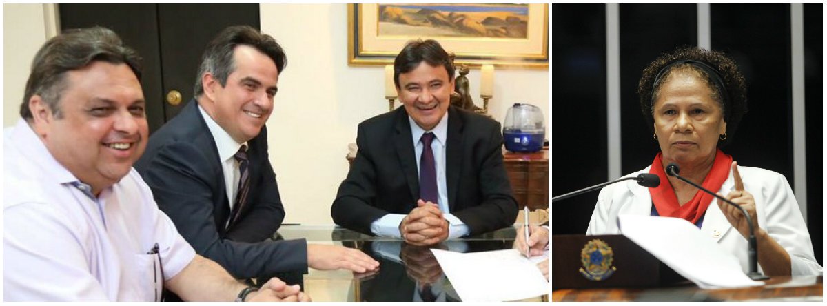 A reação no PT foi imediata, depois que circulou a informação de que o governador do Piauí, Wellington Dia, teria negociado pessoalmente com o senador Ciro Nogueira (PP-PI) a permanência dos suplentes dos deputados federais Rejane Dias (PT e Fábio Abreu (PTB) e assim assegurar mais dois votos para as reformas de Temer na Câmara; em troca, Temer teria garantido a liberação de quase R$ 1 bilhão de empréstimo ao governo do Piauí; senadora Regina Sousa (PT-PI) disse que “ninguém é dono do voto de ninguém”; “Eu nem acredito que o Wellington seja capaz disso” (Foto: Leonardo Lucena) A reação no PT foi imediata, depois que circulou a informação de que o governador do Piauí, Wellington Dia, teria negociado pessoalmente com o senador Ciro Nogueira (PP-PI) a permanência dos suplentes dos deputados federais Rejane Dias (PT e Fábio Abreu (PTB) e assim assegurar mais dois votos para as reformas de Temer na Câmara; em troca, Temer teria garantido a liberação de quase R$ 1 bilhão de empréstimo ao governo do Piauí; senadora Regina Sousa (PT-PI) disse que “ninguém é dono do voto de ninguém”; “Eu nem acredito que o Wellington seja capaz disso”