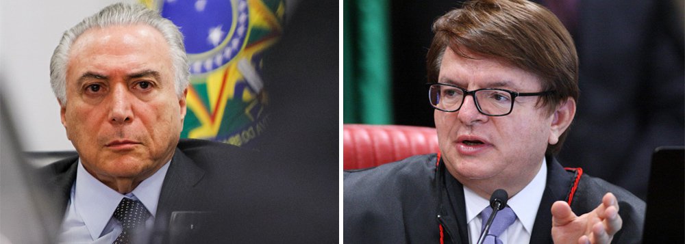 Michel Temer, que colheu dividendos políticos de vários vazamentos seletivos contra a presidente Dilma Rousseff para chegar ao poder, agora quer utilizar a divulgação de informações comprometedoras contra ele para anular parte do processo de cassação de seu mandato pelo TSE; defesa de Temer estuda acusar o ministro Herman Benjamin, relator da cassação de Temer no TSE, de ter cometido ato ilegal, ao ter convocado para depor o empresário Marcelo Odebrecht e outros executivos da empresa; para os advogados de Temer, o relator não poderia ter pedido o depoimento tendo como ponto de partida uma "prova ilícita", que foi o vazamento da delação premiada do ex-diretor da Odebrecht Cláudio Melo Filho. A delação estava sob sigilo e veio a público em dezembro do ano passado (Foto: Aquiles Lins) Michel Temer, que colheu dividendos políticos de vários vazamentos seletivos contra a presidente Dilma Rousseff para chegar ao poder, agora quer utilizar a divulgação de informações comprometedoras contra ele para anular parte do processo de cassação de seu mandato pelo TSE; defesa de Temer estuda acusar o ministro Herman Benjamin, relator da cassação de Temer no TSE, de ter cometido ato ilegal, ao ter convocado para depor o empresário Marcelo Odebrecht e outros executivos da empresa; para os advogados de Temer, o relator não poderia ter pedido o depoimento tendo como ponto de partida uma "prova ilícita", que foi o vazamento da delação premiada do ex-diretor da Odebrecht Cláudio Melo Filho. A delação estava sob sigilo e veio a público em dezembro do ano passado