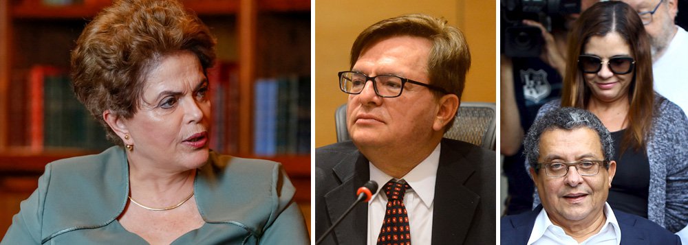 Defesa da presidente deposta Dilma Rousseff apresentou nesta quinta-feira, 16, ao ministro Herman Benjamin, do TSE, contradições entre os depoimentos de Hilberto Silva e Fernando Migliaccio em relação a pagamentos que supostamente teriam sido feitos pela Odebrecht a João Santana e Monica Moura; advogados de Dilma pediram ao TSE que determine ao Ministério Público Federal que compartilhe os documentos mencionados por Migliaccio, bem como aqueles que embasem as acusações de pagamentos da Odebrecht por campanhas realizadas por João Santana no exterior; a defesa pede ainda que sejam ouvidos no processo Guido Mantega e os presidentes dos partidos que formavam sua coligação em 2014 (Foto: Aquiles Lins) Defesa da presidente deposta Dilma Rousseff apresentou nesta quinta-feira, 16, ao ministro Herman Benjamin, do TSE, contradições entre os depoimentos de Hilberto Silva e Fernando Migliaccio em relação a pagamentos que supostamente teriam sido feitos pela Odebrecht a João Santana e Monica Moura; advogados de Dilma pediram ao TSE que determine ao Ministério Público Federal que compartilhe os documentos mencionados por Migliaccio, bem como aqueles que embasem as acusações de pagamentos da Odebrecht por campanhas realizadas por João Santana no exterior; a defesa pede ainda que sejam ouvidos no processo Guido Mantega e os presidentes dos partidos que formavam sua coligação em 2014