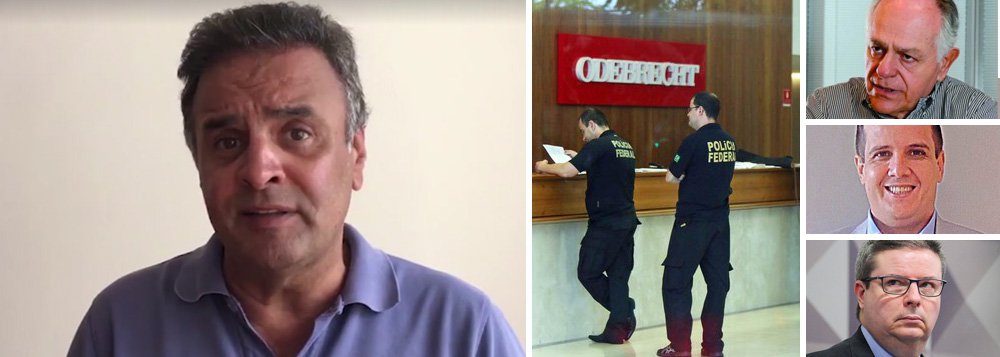 Abatido pelas delações da Odebrecht, o senador Aécio Neves (PSDB-MG), que liderou o golpe parlamentar de 2016, postou um vídeo nas redes sociais, em que diz que, como dirigente partidário, tinha obrigação de pedir dinheiro para seus candidatos, como se seu partido não tivesse tesoureiro; de acordo com a delação de Benedicto Júnior, número dois da empreiteira, Aécio pediu R$ 9 milhões, que saíram do caixa dois da empreiteira; os recursos foram para seu marqueteiro Paulo Vasconcelos, o senador Antônio Anastasia (PSDB-MG), relator do golpe no Senado, Dimas Toledo Júnior, filho do responsável pela lista de Furnas, e Pimenta da Veiga, candidato derrotado em Minas; já é consenso, na direita brasileira, de que Aécio está fora da sucessão presidencial de 2018; assista (Foto: Leonardo Attuch) Abatido pelas delações da Odebrecht, o senador Aécio Neves (PSDB-MG), que liderou o golpe parlamentar de 2016, postou um vídeo nas redes sociais, em que diz que, como dirigente partidário, tinha obrigação de pedir dinheiro para seus candidatos, como se seu partido não tivesse tesoureiro; de acordo com a delação de Benedicto Júnior, número dois da empreiteira, Aécio pediu R$ 9 milhões, que saíram do caixa dois da empreiteira; os recursos foram para seu marqueteiro Paulo Vasconcelos, o senador Antônio Anastasia (PSDB-MG), relator do golpe no Senado, Dimas Toledo Júnior, filho do responsável pela lista de Furnas, e Pimenta da Veiga, candidato derrotado em Minas; já é consenso, na direita brasileira, de que Aécio está fora da sucessão presidencial de 2018; assista
