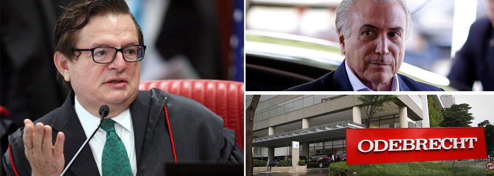 Michel Temer já sabe que o ministro Herman Benjamin irá propor sua cassação no Tribunal Superior Eleitoral e tentará se manter na presidência com recursos protelatórios nos tribunais superiores; Temer está envolvido diretamente no pedido de R$ 10 milhões à Odebrecht, que saíram do departamento de propinas da empreiteira; seu melhor amigo, José Yunes, disse ter sido "mula" do ministro licenciado Eliseu Padilha, mas essa versão já caiu por terra (Foto: Giuliana Miranda) Michel Temer já sabe que o ministro Herman Benjamin irá propor sua cassação no Tribunal Superior Eleitoral e tentará se manter na presidência com recursos protelatórios nos tribunais superiores; Temer está envolvido diretamente no pedido de R$ 10 milhões à Odebrecht, que saíram do departamento de propinas da empreiteira; seu melhor amigo, José Yunes, disse ter sido "mula" do ministro licenciado Eliseu Padilha, mas essa versão já caiu por terra