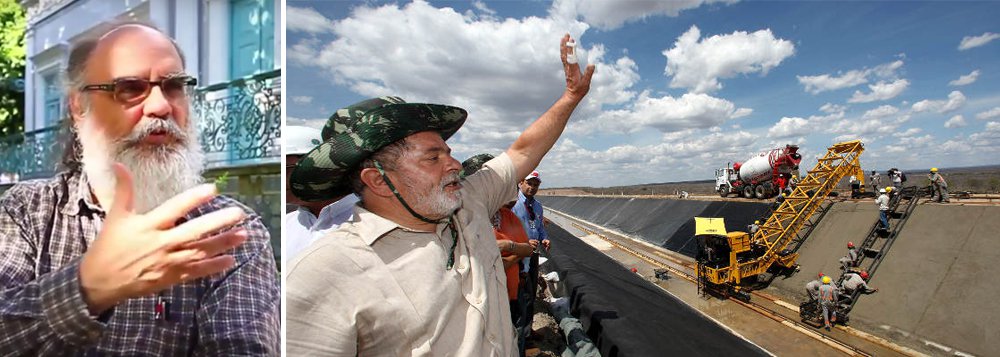 O cientista político Túlio Velho Barreto, da Fundação Joaquim Nabuco (Fundaj), avalia que o ex-presidente Lula tem a vantagem na briga pela paternidade das obras da Transposição do Rio São Francisco; "A obra já foi contestada no passado pelo PSDB. O governador de São Paulo, Geraldo Alckmin (PSDB), poderia estar denunciando que a obra não está completa. Poderia apontar que houve descuido e descaso. Mas todos estão tentando capitalizar em cima da obra, o que legitima o projeto em si. Isso tende a favorecer Lula"; prefeito de Sertânia (PE), Angelo Ferreira disse que o povo da cidade atribui a Lula a paternidade das obras, promessa de FHC não cumprida (Foto: Leonardo Lucena) O cientista político Túlio Velho Barreto, da Fundação Joaquim Nabuco (Fundaj), avalia que o ex-presidente Lula tem a vantagem na briga pela paternidade das obras da Transposição do Rio São Francisco; "A obra já foi contestada no passado pelo PSDB. O governador de São Paulo, Geraldo Alckmin (PSDB), poderia estar denunciando que a obra não está completa. Poderia apontar que houve descuido e descaso. Mas todos estão tentando capitalizar em cima da obra, o que legitima o projeto em si. Isso tende a favorecer Lula"; prefeito de Sertânia (PE), Angelo Ferreira disse que o povo da cidade atribui a Lula a paternidade das obras, promessa de FHC não cumprida