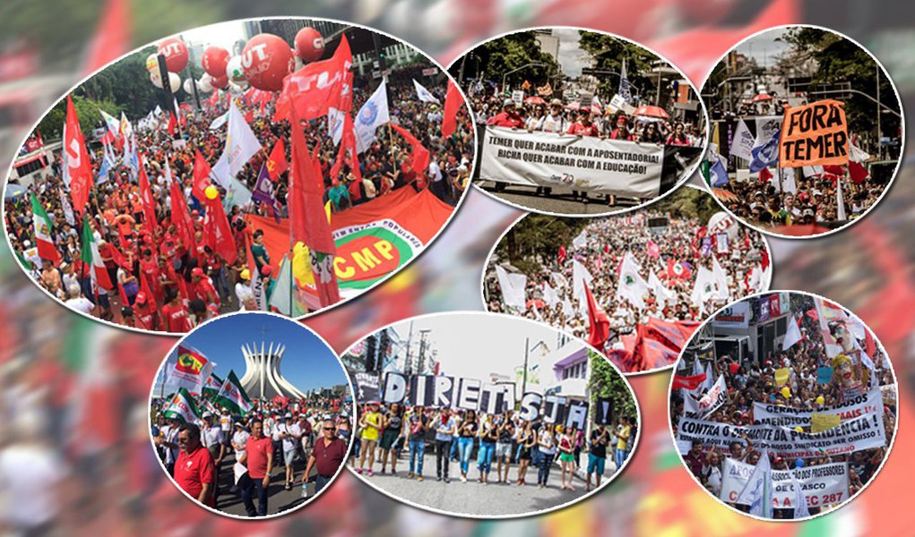 As ruas vermelharam, mas no meio havia muita gente que pouco tempo atrás defendia o golpe que catapultou o vice decorativo à presidência da república. A possibilidade do trabalhador morrer sem usufruir da aposentadoria fez os protestos de hoje mais significativos (Foto: Luciana Oliveira) As ruas vermelharam, mas no meio havia muita gente que pouco tempo atrás defendia o golpe que catapultou o vice decorativo à presidência da república. A possibilidade do trabalhador morrer sem usufruir da aposentadoria fez os protestos de hoje mais significativos