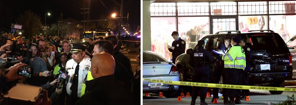 Um homem aparentemente sob efeito de álcool e outras substâncias avançou com sua caminhonete contra uma multidão que participava do Mardi Gras, desfile tradicional de carnaval em Nova Orleans, cidade no estado da Louisiana, sul dos Estados Unidos; pelo menos 28 pessoas ficaram feridas, 12 delas em estado grave; o chefe de polícia local, Michael Harrison, informou que o condutor foi detido (Foto: Aquiles Lins) Um homem aparentemente sob efeito de álcool e outras substâncias avançou com sua caminhonete contra uma multidão que participava do Mardi Gras, desfile tradicional de carnaval em Nova Orleans, cidade no estado da Louisiana, sul dos Estados Unidos; pelo menos 28 pessoas ficaram feridas, 12 delas em estado grave; o chefe de polícia local, Michael Harrison, informou que o condutor foi detido