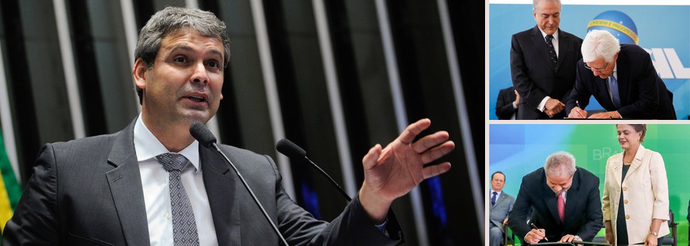 Em vídeo, o senador Lindbergh Farias (PT-RJ) denuncia "a seletividade" do Supremo Tribunal Federal por manter Moreira Franco no cargo de ministro, com foro privilegiado, e ter suspendido, em março de 2016, a posse do ex-presidente Lula como ministro da Casa Civil; "Do Lula foi desvio de finalidade, agora do Moreira Franco não", ironiza Lindbergh; "O mínimo que a gente pode pedir agora é que, para a reparação da história, o Supremo julgue aquele caso do presidente Lula. Foi ali que eles consumaram o golpe, com a ajuda do Supremo", diz; assista (Foto: Gisele Federicce) Em vídeo, o senador Lindbergh Farias (PT-RJ) denuncia "a seletividade" do Supremo Tribunal Federal por manter Moreira Franco no cargo de ministro, com foro privilegiado, e ter suspendido, em março de 2016, a posse do ex-presidente Lula como ministro da Casa Civil; "Do Lula foi desvio de finalidade, agora do Moreira Franco não", ironiza Lindbergh; "O mínimo que a gente pode pedir agora é que, para a reparação da história, o Supremo julgue aquele caso do presidente Lula. Foi ali que eles consumaram o golpe, com a ajuda do Supremo", diz; assista