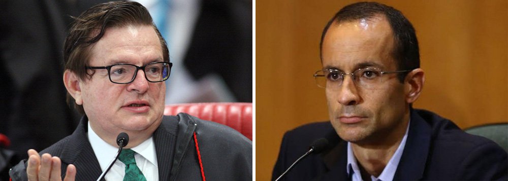 O ministro do TSE Herman Benjamin começou a tomar o depoimento do empresário Marcelo Odebrecht, testemunha na ação em que o PSDB pede à Justiça Eleitoral que casse a chapa Dilma Rousseff-Michel Temer por suposto abuso de poder político e econômico durante a eleição presidencial de 2014; em delação premiada, Cláudio Melo Filho, ex-executivo da empreiteira, relatou que Temer havia negociado "direta e pessoalmente" com Marcelo Odebrecht, em um encontro no Palácio do Jaburu, em maio de 2014; peemedebista pode ser cassado (Foto: Leonardo Lucena) O ministro do TSE Herman Benjamin começou a tomar o depoimento do empresário Marcelo Odebrecht, testemunha na ação em que o PSDB pede à Justiça Eleitoral que casse a chapa Dilma Rousseff-Michel Temer por suposto abuso de poder político e econômico durante a eleição presidencial de 2014; em delação premiada, Cláudio Melo Filho, ex-executivo da empreiteira, relatou que Temer havia negociado "direta e pessoalmente" com Marcelo Odebrecht, em um encontro no Palácio do Jaburu, em maio de 2014; peemedebista pode ser cassado