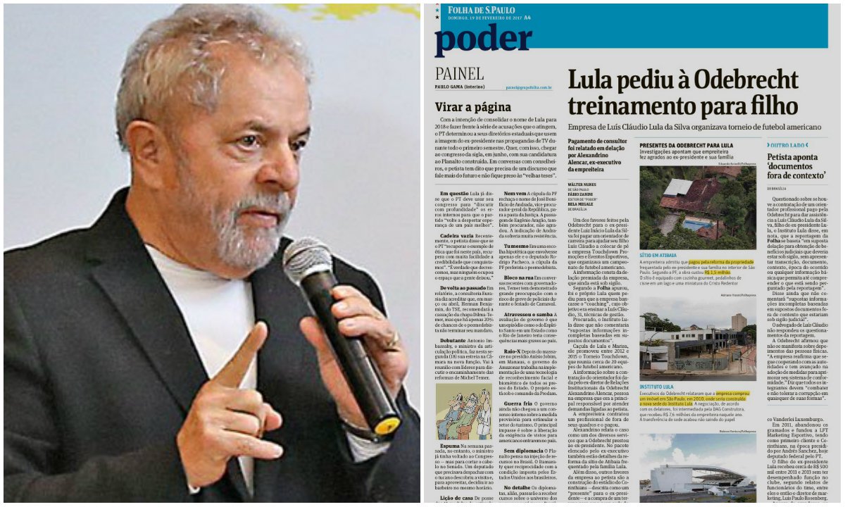 Enquanto Michel Temer e vários de seus ministros foram delatados por pedir e receber milhões da Odebrecht, Folha ataca Lula neste domingo 19 por um treinamento oferecido pela empreiteira a um de seus filhos; Instituto Lula diz não comentar "supostas informações incompletas baseadas em supostos documentos fora de contexto que estariam sob sigilo judicial" (Foto: Gisele Federicce) Enquanto Michel Temer e vários de seus ministros foram delatados por pedir e receber milhões da Odebrecht, Folha ataca Lula neste domingo 19 por um treinamento oferecido pela empreiteira a um de seus filhos; Instituto Lula diz não comentar "supostas informações incompletas baseadas em supostos documentos fora de contexto que estariam sob sigilo judicial"