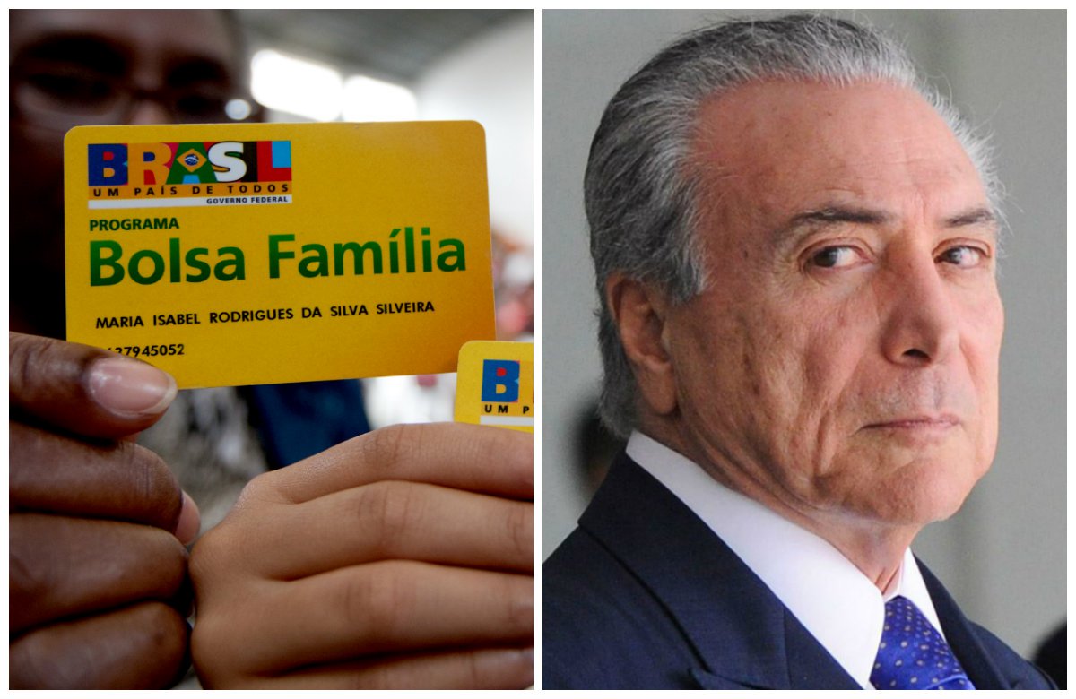 O desastre econômico produzido por Michel Temer em 2016 levou 519,5 mil famílias de volta ao Bolsa Família; o número é recorde e revela a quantidade de brasileiros que voltaram à situação de pobreza extrema, recorrendo novamente ao benefício; em 2015, quando o Brasil foi governado na prática pela aliança do "quanto pior, melhor", feita entre Aécio Neves (PSDB-MG) e Eduardo Cunha (PMDB-RJ), outras 423,6 mil famílias retornaram ao Bolsa Família; ou seja: o custo do golpe é de quase 1 milhão a mais de famílias em situação de extrema pobreza; neste dois anos, em que a presidente Dilma Rousseff foi primeiro sabotada por Aécio e Cunha e depois derrubada por Temer, 5 milhões de brasileiros perderam seus empregos (Foto: Leonardo Attuch) O desastre econômico produzido por Michel Temer em 2016 levou 519,5 mil famílias de volta ao Bolsa Família; o número é recorde e revela a quantidade de brasileiros que voltaram à situação de pobreza extrema, recorrendo novamente ao benefício; em 2015, quando o Brasil foi governado na prática pela aliança do "quanto pior, melhor", feita entre Aécio Neves (PSDB-MG) e Eduardo Cunha (PMDB-RJ), outras 423,6 mil famílias retornaram ao Bolsa Família; ou seja: o custo do golpe é de quase 1 milhão a mais de famílias em situação de extrema pobreza; neste dois anos, em que a presidente Dilma Rousseff foi primeiro sabotada por Aécio e Cunha e depois derrubada por Temer, 5 milhões de brasileiros perderam seus empregos