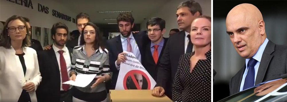 Entidades da sociedade civil, como o Centro Acadêmico XI de Agosto, da Faculdade de Direito da Universidade de São Paulo, no Largo São Francisco, entregaram nesta tarde aos integrantes da Comissão de Constituição e Justiça (CCJ) do Senado uma petição com cerca de 270 mil nomes que são contra a nomeação de Alexandre de Moraes como ministro do Supremo Tribunal Federal; para os estudantes, Moraes não tem a exigida "reputação ilibada" para o cargo, além de carreira pública marcada pela truculência e pela violência da polícia e contra os movimentos sociais em São Paulo; Moraes será sabatinado no Senado nesta terça (Foto: Gisele Federicce) Entidades da sociedade civil, como o Centro Acadêmico XI de Agosto, da Faculdade de Direito da Universidade de São Paulo, no Largo São Francisco, entregaram nesta tarde aos integrantes da Comissão de Constituição e Justiça (CCJ) do Senado uma petição com cerca de 270 mil nomes que são contra a nomeação de Alexandre de Moraes como ministro do Supremo Tribunal Federal; para os estudantes, Moraes não tem a exigida "reputação ilibada" para o cargo, além de carreira pública marcada pela truculência e pela violência da polícia e contra os movimentos sociais em São Paulo; Moraes será sabatinado no Senado nesta terça