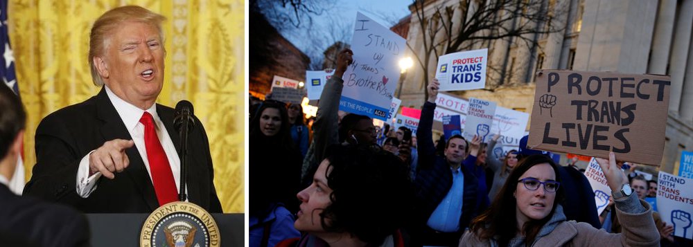 As proteções que o ex-presidente dos Estados Unidos Barack Obama garantiu a estudantes transgêneros, entre as quais o direito de usar banheiros e vestuários nas escolas de acordo com suas identidades de gênero, foram revogadas pelo governo de Donald Trump nesta quarta-feira, 22; agora, os estudantes só podem usar essas instalações de acordo com seu sexo de nascimento (Foto: Aquiles Lins) As proteções que o ex-presidente dos Estados Unidos Barack Obama garantiu a estudantes transgêneros, entre as quais o direito de usar banheiros e vestuários nas escolas de acordo com suas identidades de gênero, foram revogadas pelo governo de Donald Trump nesta quarta-feira, 22; agora, os estudantes só podem usar essas instalações de acordo com seu sexo de nascimento