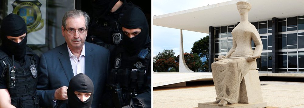 Por 8 votos a 1, o plenário do Supremo decidiu pela rejeição do recurso da defesa de Eduardo Cunha que pedia sua soltura; o relator, Edson Fachin, argumentou que o STF não se manifestou sobre requisitos da prisão preventiva e isso impede a utilização da reclamação, instrumento da defesa; antes de chegar ao plenário da corte, o recurso havia sido rejeitado pelo ministro Teori Zavascki, antigo relator da Lava Jato, que morreu em acidente de avião no mês passado; Cunha está preso em Curitiba desde outubro passado (Foto: Gisele Federicce) Por 8 votos a 1, o plenário do Supremo decidiu pela rejeição do recurso da defesa de Eduardo Cunha que pedia sua soltura; o relator, Edson Fachin, argumentou que o STF não se manifestou sobre requisitos da prisão preventiva e isso impede a utilização da reclamação, instrumento da defesa; antes de chegar ao plenário da corte, o recurso havia sido rejeitado pelo ministro Teori Zavascki, antigo relator da Lava Jato, que morreu em acidente de avião no mês passado; Cunha está preso em Curitiba desde outubro passado
