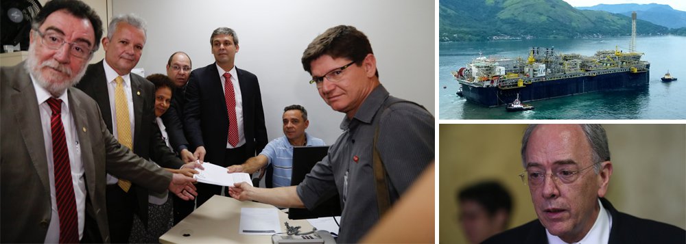 Representação protocolada no Ministério Público Federal pela oposição ao governo Temer pede investigação sobre a forma como vem sendo feita a venda de ativos importantes da Petrobras, comandada por Pedro Parente, como a BR Distribuidora e a NTS; o pedido de investigação acusa o governo Temer de ter "burlado a lei, especialmente a de desestatização, que exige um critério público para que seja feita a venda de qualquer bem nacional"; "Não estão fazendo nem processo licitatório, ao arrepio da lei de desestatização. É um escândalo", denunciou o senador Lindbergh Farias (PT-RJ); procurada pelo 247, a Petrobras se negou a esclarecer como foram avaliados os ativos que vendeu, que até agora somam R$ 13 bilhões (Foto: Gisele Federicce) Representação protocolada no Ministério Público Federal pela oposição ao governo Temer pede investigação sobre a forma como vem sendo feita a venda de ativos importantes da Petrobras, comandada por Pedro Parente, como a BR Distribuidora e a NTS; o pedido de investigação acusa o governo Temer de ter "burlado a lei, especialmente a de desestatização, que exige um critério público para que seja feita a venda de qualquer bem nacional"; "Não estão fazendo nem processo licitatório, ao arrepio da lei de desestatização. É um escândalo", denunciou o senador Lindbergh Farias (PT-RJ); procurada pelo 247, a Petrobras se negou a esclarecer como foram avaliados os ativos que vendeu, que até agora somam R$ 13 bilhões
