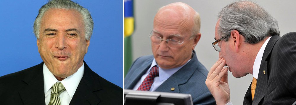 "Temer não poderia ter escolhido nome melhor, já que seu intuito não é nomear um ministro da Justiça à altura da história e da importância desse ministério e sim acalmar Cunha e estancar a sangria que ele pode provocar se continuar fazendo perguntas incômodas a respeito de Temer e aliados nas instâncias jurídicas", diz o colunista do 247 Alex Solnil, sobre o anúncio do deputado Osmar Serraglio (PMDB-PR) para o Ministério da Justiça; "A conclusão óbvia é que a estratégia de Cunha de chantagear Temer para conseguir o que quer está dando certo. Ele é o homem forte do governo. A presidente Dilma peitou Cunha e perdeu seu mandato. Temer, que o conhece melhor, preferiu adotar o caminho oposto. Quem tem Cunha, tem medo", afirma (Foto: Alex Solnik) "Temer não poderia ter escolhido nome melhor, já que seu intuito não é nomear um ministro da Justiça à altura da história e da importância desse ministério e sim acalmar Cunha e estancar a sangria que ele pode provocar se continuar fazendo perguntas incômodas a respeito de Temer e aliados nas instâncias jurídicas", diz o colunista do 247 Alex Solnil, sobre o anúncio do deputado Osmar Serraglio (PMDB-PR) para o Ministério da Justiça; "A conclusão óbvia é que a estratégia de Cunha de chantagear Temer para conseguir o que quer está dando certo. Ele é o homem forte do governo. A presidente Dilma peitou Cunha e perdeu seu mandato. Temer, que o conhece melhor, preferiu adotar o caminho oposto. Quem tem Cunha, tem medo", afirma