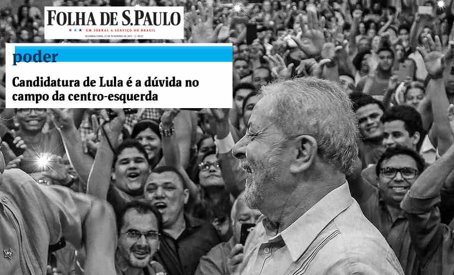 Com medo do "sapo barbudo", o jornal Folha de S. Paulo especula nesta segunda (27) a possibilidade de Lula não disputar 2018. Os Frias, donos da Folha, devem ter comido alfafa estragada (Foto: Esmael Morais) www.brasil247.com - Com medo do "sapo barbudo", o jornal Folha de S. Paulo especula nesta segunda (27) a possibilidade de Lula não disputar 2018. Os Frias, donos da Folha, devem ter comido alfafa estragada