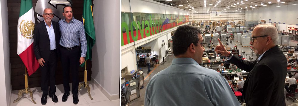 O prefeito de Aracaju, Edvaldo Nogueira, visitou, em Monterrey, no México, a fábrica de uma empresa que produz semáforos inteligentes e controladores de tráfego, entre outros equipamentos voltados para o trânsito; visita foi a primeira parada da viagem de trabalho realizada pelo gestor para conhecer soluções de mobilidade urbana; viagem não gerou custos para a prefeitura (Foto: Voney Malta) O prefeito de Aracaju, Edvaldo Nogueira, visitou, em Monterrey, no México, a fábrica de uma empresa que produz semáforos inteligentes e controladores de tráfego, entre outros equipamentos voltados para o trânsito; visita foi a primeira parada da viagem de trabalho realizada pelo gestor para conhecer soluções de mobilidade urbana; viagem não gerou custos para a prefeitura