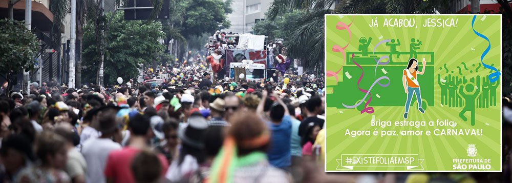 Após revolta por postagem no Facebook que relativizava o assédio sexual contra as mulheres durante o carnaval, a prefeitura do São Paulo reconheceu o erro e, em nova publicação, pediu desculpas e passou a afirmar o apoio no combate aos abusos; na quarta-feira (22), a comunicação que desagradou internautas trazia a exclamação "Já acabou, Jéssica!" (uma referência ao meme "já acabou, Jéssica?", em que duas garotas brigam na rua), acrescida da mensagem "Briga estraga a folia. Agora é paz, amor e Carnaval"; postagem foi interpretada como sugestão para que as mulheres se calassem frente ao assédio durante a folia e ignorassem qualquer abuso (Foto: Aquiles Lins) Após revolta por postagem no Facebook que relativizava o assédio sexual contra as mulheres durante o carnaval, a prefeitura do São Paulo reconheceu o erro e, em nova publicação, pediu desculpas e passou a afirmar o apoio no combate aos abusos; na quarta-feira (22), a comunicação que desagradou internautas trazia a exclamação "Já acabou, Jéssica!" (uma referência ao meme "já acabou, Jéssica?", em que duas garotas brigam na rua), acrescida da mensagem "Briga estraga a folia. Agora é paz, amor e Carnaval"; postagem foi interpretada como sugestão para que as mulheres se calassem frente ao assédio durante a folia e ignorassem qualquer abuso
