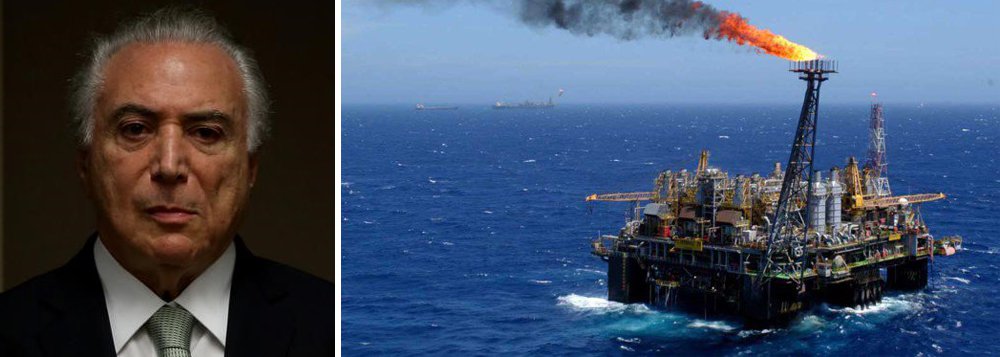 "Depois de liberarem a operação do Pré-Sal para as empresas estrangeiras, acabando com a participação mínima da Petrobras nos blocos exploratórios, agora reduziram em 50% a exigência de conteúdo local para a contratação de equipamentos e serviços pela indústria de petróleo", diz nota da Federação Única dos Petroleiros; "As multinacionais sempre deixaram claro que queriam se apropriar não só do Pré-Sal, como de toda a sua cadeia produtiva"; eis o legado de Temer (Foto: Leonardo Attuch) "Depois de liberarem a operação do Pré-Sal para as empresas estrangeiras, acabando com a participação mínima da Petrobras nos blocos exploratórios, agora reduziram em 50% a exigência de conteúdo local para a contratação de equipamentos e serviços pela indústria de petróleo", diz nota da Federação Única dos Petroleiros; "As multinacionais sempre deixaram claro que queriam se apropriar não só do Pré-Sal, como de toda a sua cadeia produtiva"; eis o legado de Temer