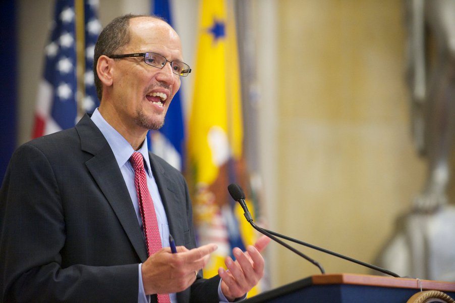 Ex-secretário de Trabalho de Barack Obama, Thomas Pérez foi eleito presidente do Partido Democrata; com 235 votos, Pérez derrotou Keith Ellison, que obteve 200 votos (Foto: Gisele Federicce) Ex-secretário de Trabalho de Barack Obama, Thomas Pérez foi eleito presidente do Partido Democrata; com 235 votos, Pérez derrotou Keith Ellison, que obteve 200 votos