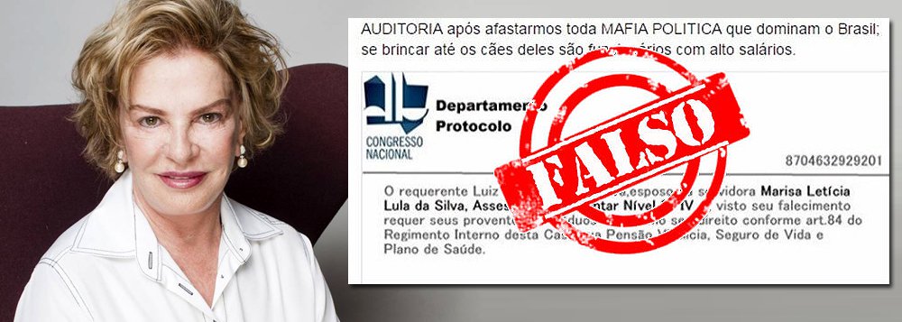 Jornalista Fernando Brito criticou a divulgação nas redes sociais de um suposto "documento" do “Congresso Nacional” que mostra que Marisa Letícia, mulher do ex-presidente Lula morta há dias, seria servidora do parlamento e que seu viúvo pretendia receber “proventos e resíduos”; "Enquanto este tipo de perversão não der cadeia, vão continuar se repetindo estas monstruosidades na redes sociais, que se tornaram uma espécie de cocho onde gente doente bem se abeberar do ódio", diz Brito (Foto: Aquiles Lins) Jornalista Fernando Brito criticou a divulgação nas redes sociais de um suposto "documento" do “Congresso Nacional” que mostra que Marisa Letícia, mulher do ex-presidente Lula morta há dias, seria servidora do parlamento e que seu viúvo pretendia receber “proventos e resíduos”; "Enquanto este tipo de perversão não der cadeia, vão continuar se repetindo estas monstruosidades na redes sociais, que se tornaram uma espécie de cocho onde gente doente bem se abeberar do ódio", diz Brito