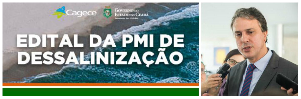O Governador Camilo Santana lançou nesta segunda-feira (13), no auditório da Cagece, o edital para seleção de empresa ou grupo de empresas responsável pela elaboração de estudos e projetos de uma planta de dessalinização de água marinha para Região Metropolitana de Fortaleza (Foto: Fatima 247) O Governador Camilo Santana lançou nesta segunda-feira (13), no auditório da Cagece, o edital para seleção de empresa ou grupo de empresas responsável pela elaboração de estudos e projetos de uma planta de dessalinização de água marinha para Região Metropolitana de Fortaleza