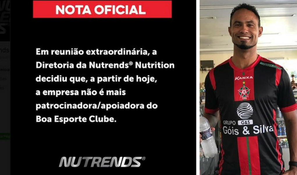 A empresa de suplementos Nutrends Nutrition rompeu seu contrato de patrocínio com o Boa Esporte Clube, de Minas Gerais, após de que o clube havia acertado a contratação do goleiro Bruno, recentemente liberado da prisão após cumprir pena pelo assassinato da ex-amante Eliza Samudio (Foto: Giuliana Miranda) A empresa de suplementos Nutrends Nutrition rompeu seu contrato de patrocínio com o Boa Esporte Clube, de Minas Gerais, após de que o clube havia acertado a contratação do goleiro Bruno, recentemente liberado da prisão após cumprir pena pelo assassinato da ex-amante Eliza Samudio