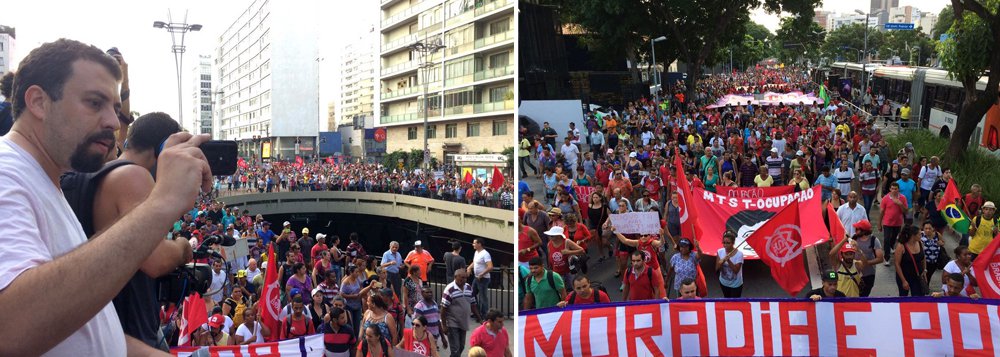 O MTST fez na noite dessa quarta-feira, 15, uma manifestação com aproximadamente 30 mil pessoas na Avenida Paulista; ato foi convocado para protestar contra o fato de que 84% das pessoas que precisam de habitação no Brasil estão na chamada Faixa 1, com renda familiar de até R$ 1,9 mil, mas foram esquecidas pelo governo Temer (Foto: Aquiles Lins) O MTST fez na noite dessa quarta-feira, 15, uma manifestação com aproximadamente 30 mil pessoas na Avenida Paulista; ato foi convocado para protestar contra o fato de que 84% das pessoas que precisam de habitação no Brasil estão na chamada Faixa 1, com renda familiar de até R$ 1,9 mil, mas foram esquecidas pelo governo Temer