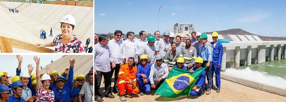 Em seu site, a presidente deposta pelo golpe, Dilma Rousseff (PT), mostrou números que provam que a Transposição do Rio São Francisco foi bancada e executada pelos governos petistas, ao contrário do que Michel Temer e aliados tentam propagar; "Ainda sobre o projeto de integração do rio São Francisco, cabe ainda as seguintes observações. Os governos Lula e Dilma empenharam 92,40% e pagaram 87,50% da execução do projeto de integração do São Francisco, antes do Golpe de 2016", afirma Dilma no comunicado; em texto publicado anteriormente, Dilma Rousseff já havia criticado os que tentam usurpar a obra dos governos do PT; "A oposição de outrora comemora como se fosse um feito do governo Temer a chegada da água no sertão, noticiada no final de semana. Mentira" (Foto: José Barbacena) Em seu site, a presidente deposta pelo golpe, Dilma Rousseff (PT), mostrou números que provam que a Transposição do Rio São Francisco foi bancada e executada pelos governos petistas, ao contrário do que Michel Temer e aliados tentam propagar; "Ainda sobre o projeto de integração do rio São Francisco, cabe ainda as seguintes observações. Os governos Lula e Dilma empenharam 92,40% e pagaram 87,50% da execução do projeto de integração do São Francisco, antes do Golpe de 2016", afirma Dilma no comunicado; em texto publicado anteriormente, Dilma Rousseff já havia criticado os que tentam usurpar a obra dos governos do PT; "A oposição de outrora comemora como se fosse um feito do governo Temer a chegada da água no sertão, noticiada no final de semana. Mentira"