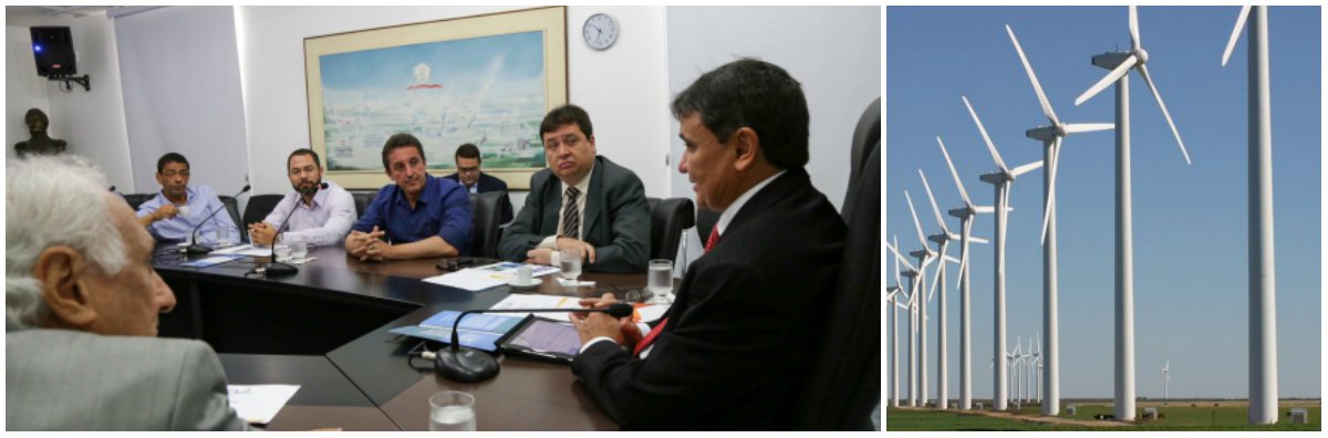 O Piauí receberá um novo complexo eólico, desta vez, na região da Chapada do Gurguéia; o projeto foi apresentado ao governador Wellington Dias, no Palácio de Karnak, pelos representantes do complexo e da empresa Vilco Engenharia e Consultoria Eólica, que atua há sete anos no mercado na área de energias renováveis; a expectativa é de que seja construído um grande parque eólico com mais de 500 geradores e potência de 1.2 a 1.7 GW; segundo o governo, a estimativa de investimentos é de R$ 10 bilhões e, em quatro ou cinco anos, o projeto estará desenvolvido e apto para vender energia nos leilões (Foto: Leonardo Lucena) O Piauí receberá um novo complexo eólico, desta vez, na região da Chapada do Gurguéia; o projeto foi apresentado ao governador Wellington Dias, no Palácio de Karnak, pelos representantes do complexo e da empresa Vilco Engenharia e Consultoria Eólica, que atua há sete anos no mercado na área de energias renováveis; a expectativa é de que seja construído um grande parque eólico com mais de 500 geradores e potência de 1.2 a 1.7 GW; segundo o governo, a estimativa de investimentos é de R$ 10 bilhões e, em quatro ou cinco anos, o projeto estará desenvolvido e apto para vender energia nos leilões