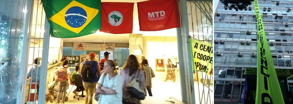 Mais de 1.500 pessoas ocuparam na madrugada desta quarta-feira (15/03) a sede do Ministério da Fazenda, na Esplanada dos Ministérios, em Brasília. A ação faz parte do Dia Nacional de Mobilização e Paralisação Contra a Reforma da Previdência, organizada por movimentos sociais do campo e da cidade que integram as frentes Brasil Popular e Povo Sem Medo (Foto: Leonardo Attuch) Mais de 1.500 pessoas ocuparam na madrugada desta quarta-feira (15/03) a sede do Ministério da Fazenda, na Esplanada dos Ministérios, em Brasília. A ação faz parte do Dia Nacional de Mobilização e Paralisação Contra a Reforma da Previdência, organizada por movimentos sociais do campo e da cidade que integram as frentes Brasil Popular e Povo Sem Medo