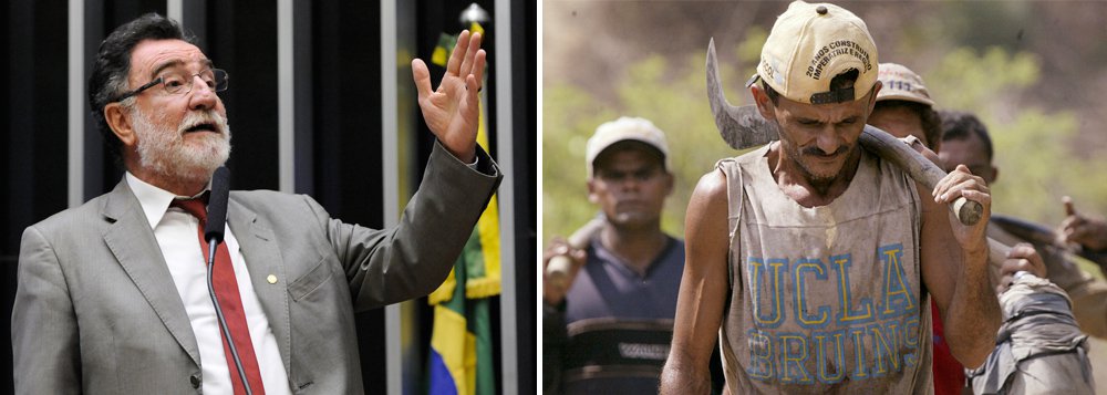 "O Ministério do Trabalho teve o descaramento de editar uma Portaria que, praticamente, libera o trabalho escravo no Brasil", criticou o deputado federal Patrus Ananias (PT-MG), sobre a recente Portaria 1.129, do Ministério do Trabalho; "Se o governo e seus aliados se mantiverem nesse rumo e nesse ritmo de retrocessos em relação aos direitos sociais, brevemente teremos aqui na Câmara um projeto de lei para revogar a Lei Áurea, de 13 de maio de 1888, que aboliu a escravidão", ironizou (Foto: Gisele Federicce) "O Ministério do Trabalho teve o descaramento de editar uma Portaria que, praticamente, libera o trabalho escravo no Brasil", criticou o deputado federal Patrus Ananias (PT-MG), sobre a recente Portaria 1.129, do Ministério do Trabalho; "Se o governo e seus aliados se mantiverem nesse rumo e nesse ritmo de retrocessos em relação aos direitos sociais, brevemente teremos aqui na Câmara um projeto de lei para revogar a Lei Áurea, de 13 de maio de 1888, que aboliu a escravidão", ironizou