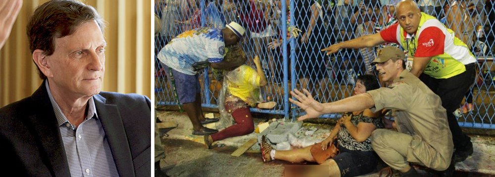 Prefeito Marcelo Crivella lamentou nesta segunda-feira (27), através de sua página no Facebook, o acidente ocorrido na noite de domingo (26), no qual um carro alegórico da Paraíso de Tuiuti desgovernado imprensou 20 pessoas contra o alambrado da Marquês de Sapucaí; Crivella visitou feridos no Hospital Miguel Couto e no Souza Aguiar; "Me certifiquei pessoalmente de que todas as providências foram tomadas para atender as vítimas", escreveu, acrescentando: "Quero tranquilizar a população e manifestar meu orgulho da nossa equipe médica e de todos os órgãos públicos envolvidos" (Foto: Aquiles Lins) Prefeito Marcelo Crivella lamentou nesta segunda-feira (27), através de sua página no Facebook, o acidente ocorrido na noite de domingo (26), no qual um carro alegórico da Paraíso de Tuiuti desgovernado imprensou 20 pessoas contra o alambrado da Marquês de Sapucaí; Crivella visitou feridos no Hospital Miguel Couto e no Souza Aguiar; "Me certifiquei pessoalmente de que todas as providências foram tomadas para atender as vítimas", escreveu, acrescentando: "Quero tranquilizar a população e manifestar meu orgulho da nossa equipe médica e de todos os órgãos públicos envolvidos"