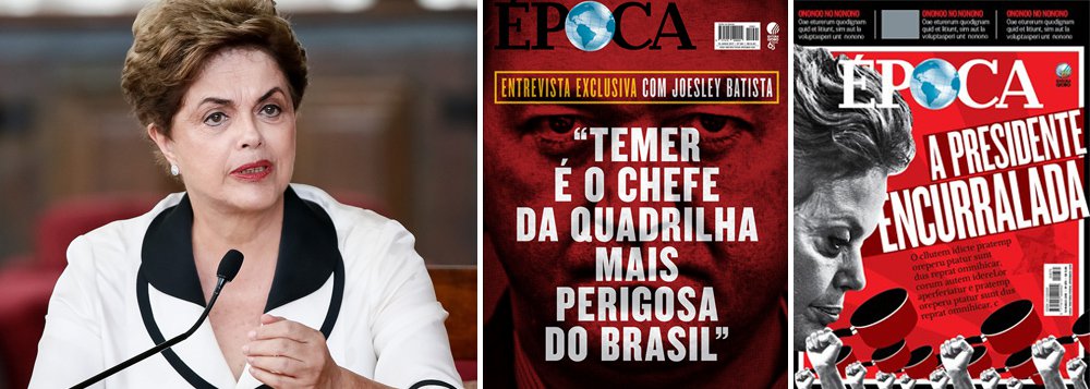 A entrevista bombástica de empresário Joesley Batista à revista Época, do grupo Globo, fez o Brasil inteiro saber que o golpe parlamentar de 2016 instalou no poder o "chefe da maior e mais perigosa organização criminosa do País"; ou seja: o Brasil trocou uma presidente honesta, sobre quem não paira uma única acusação de corrupção, pelo governo mais corrupto e mais vergonhoso da história do País; desnecessário dizer como o papel da Globo, que convocou protestos e panelaços, além de ter mobilizado todos os seus colunistas, foi decisivo nesse processo; com o Brasil arruinado econômica e moralmente, a Globo tem, agora, a oportunidade de se redimir pelos seus erros e pedir desculpas a Dilma (Foto: Leonardo Attuch) A entrevista bombástica de empresário Joesley Batista à revista Época, do grupo Globo, fez o Brasil inteiro saber que o golpe parlamentar de 2016 instalou no poder o "chefe da maior e mais perigosa organização criminosa do País"; ou seja: o Brasil trocou uma presidente honesta, sobre quem não paira uma única acusação de corrupção, pelo governo mais corrupto e mais vergonhoso da história do País; desnecessário dizer como o papel da Globo, que convocou protestos e panelaços, além de ter mobilizado todos os seus colunistas, foi decisivo nesse processo; com o Brasil arruinado econômica e moralmente, a Globo tem, agora, a oportunidade de se redimir pelos seus erros e pedir desculpas a Dilma