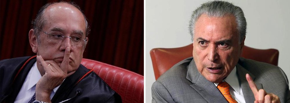 "Era fato público e notório que o presidente do TSE, Gilmar Mendes, votaria contra a cassação da chapa Dilma-Temer, mais por Temer que por Dilma, é claro, mas o pretexto que ele arranjou foi do cabo da esquadra – para usar uma expressão contemporânea dele", escreve Alex Solnik, colunista do 247; ele lembra que o presidente do TSE "ponderou que Temer não poderia ser cassado porque a queda de mais um presidente em tempo tão exíguo vai trazer instabilidade politica"; "Esse foi o argumento central do seu voto que salvou Temer e que pode ser contestado no futuro, por Gilmar reconhecer que os ilícitos estão provados nos autos, mas renunciar a puni-los de acordo com a lei" (Foto: Alex Solnik) "Era fato público e notório que o presidente do TSE, Gilmar Mendes, votaria contra a cassação da chapa Dilma-Temer, mais por Temer que por Dilma, é claro, mas o pretexto que ele arranjou foi do cabo da esquadra – para usar uma expressão contemporânea dele", escreve Alex Solnik, colunista do 247; ele lembra que o presidente do TSE "ponderou que Temer não poderia ser cassado porque a queda de mais um presidente em tempo tão exíguo vai trazer instabilidade politica"; "Esse foi o argumento central do seu voto que salvou Temer e que pode ser contestado no futuro, por Gilmar reconhecer que os ilícitos estão provados nos autos, mas renunciar a puni-los de acordo com a lei"
