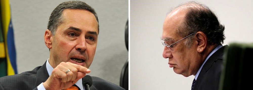 Barroso disse a Gilmar que ele tem leniência com corruptos poderosos, principais protagonistas dos crimes de colarinho branco. O magistrado ainda disse que Gilmar não costuma trabalhar com a verdade, mas com ódio; "Vossa Excelência muda a jurisprudência de acordo com o réu. Isso não é Estado de Direito, isso é estado de compadrio. Juiz não pode ter correligionário", atacou Barroso (Foto: Aquiles Lins) Barroso disse a Gilmar que ele tem leniência com corruptos poderosos, principais protagonistas dos crimes de colarinho branco. O magistrado ainda disse que Gilmar não costuma trabalhar com a verdade, mas com ódio; "Vossa Excelência muda a jurisprudência de acordo com o réu. Isso não é Estado de Direito, isso é estado de compadrio. Juiz não pode ter correligionário", atacou Barroso
