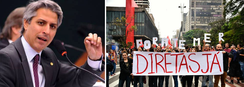 Segundo o deputado federal Alessandro Molon (Rede-RJ), após a saída do presidente Michel Temer (PMDB), por impeachment ou cassação pelo TSE, não é preciso a aprovação de proposta de uma PEC para permitir eleições diretas para presidente; "No meu entendimento, não há necessidade nem de PEC (para convocar eleições diretas). A lei eleitoral prevê e deveria ser aplicada", declara o deputado; alterada em 2015, a legislação eleitoral prevê a realização de eleição indireta apenas no caso de vacância nos últimos seis meses de mandato; ainda que a Constituição admita a realização de eleições diretas apenas com a vacância da presidência ocorrendo nos dois primeiros anos do mandato, o deputado acredita que a legislação eleitoral pode e deve ser aplicada neste caso (Foto: Aquiles Lins) Segundo o deputado federal Alessandro Molon (Rede-RJ), após a saída do presidente Michel Temer (PMDB), por impeachment ou cassação pelo TSE, não é preciso a aprovação de proposta de uma PEC para permitir eleições diretas para presidente; "No meu entendimento, não há necessidade nem de PEC (para convocar eleições diretas). A lei eleitoral prevê e deveria ser aplicada", declara o deputado; alterada em 2015, a legislação eleitoral prevê a realização de eleição indireta apenas no caso de vacância nos últimos seis meses de mandato; ainda que a Constituição admita a realização de eleições diretas apenas com a vacância da presidência ocorrendo nos dois primeiros anos do mandato, o deputado acredita que a legislação eleitoral pode e deve ser aplicada neste caso