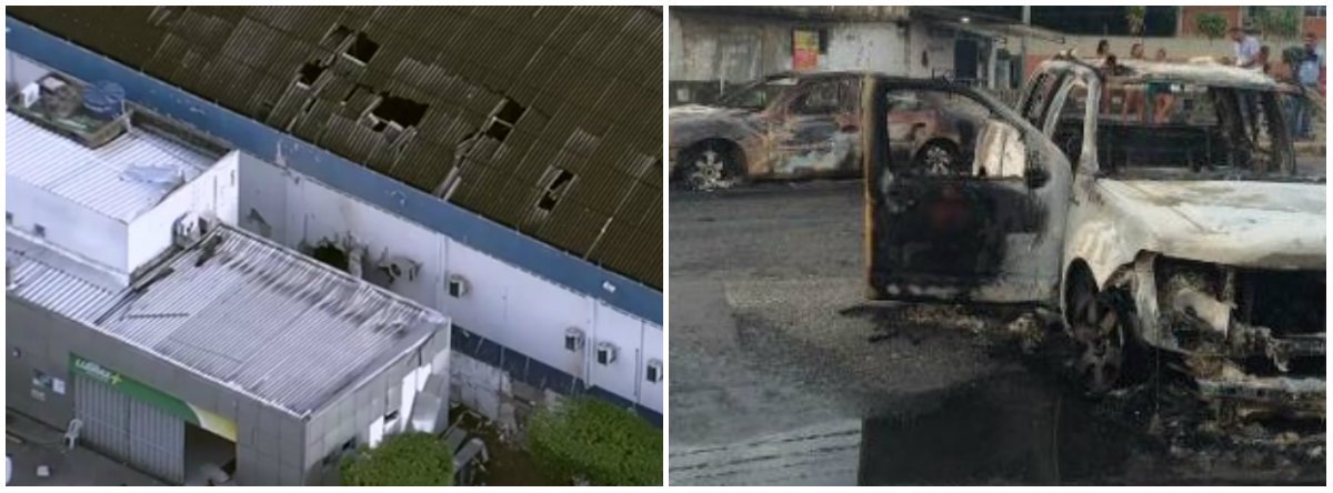 Cerca de 30 bandidos assaltaram a transportadora de valores Brink's; houve explosões e três policiais militares ficaram feridos; para dificultar a ação policial, bandidos fizeram cinco pontos de bloqueio nas proximidades da empresa e incendiaram cinco carros; as ações dos assaltantes aconteceram em três bairros; de acordo com o comandante da PM, coronel Ivanildo Maranhão, os criminosos levaram a quantia que estava no cofre; o valor gira em torno de R$ 60 milhões (Foto: Leonardo Lucena) Cerca de 30 bandidos assaltaram a transportadora de valores Brink's; houve explosões e três policiais militares ficaram feridos; para dificultar a ação policial, bandidos fizeram cinco pontos de bloqueio nas proximidades da empresa e incendiaram cinco carros; as ações dos assaltantes aconteceram em três bairros; de acordo com o comandante da PM, coronel Ivanildo Maranhão, os criminosos levaram a quantia que estava no cofre; o valor gira em torno de R$ 60 milhões