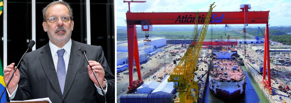 Senador Armando Monteiro (PTB-PE) defendeu a adoção de medidas de emergência para estancar a tendência de extinção da indústria naval, com o risco do fechamento de estaleiros como o Atlântico Sul (EAS) e o Vard Pomar, em Pernambuco; "Não podemos sair da crise na indústria naval simplesmente deixando que ocorra a desativação dos estaleiros, perdendo milhares de empregos e densidade produtiva", disse; dentre as medidas defendidas por ele estão a manutenção temporária da política de conteúdo local, com fixação de metas de produtividade, associações com empresas estrangeiras, renegociação das dívidas e a formação de uma carteira mínima de encomendas (Foto: Paulo Emílio) Senador Armando Monteiro (PTB-PE) defendeu a adoção de medidas de emergência para estancar a tendência de extinção da indústria naval, com o risco do fechamento de estaleiros como o Atlântico Sul (EAS) e o Vard Pomar, em Pernambuco; "Não podemos sair da crise na indústria naval simplesmente deixando que ocorra a desativação dos estaleiros, perdendo milhares de empregos e densidade produtiva", disse; dentre as medidas defendidas por ele estão a manutenção temporária da política de conteúdo local, com fixação de metas de produtividade, associações com empresas estrangeiras, renegociação das dívidas e a formação de uma carteira mínima de encomendas
